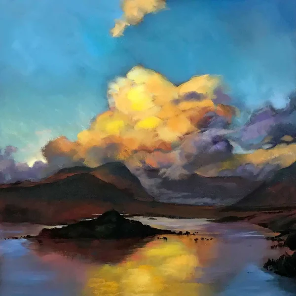 Gold Light, Loch Tulla, Greeting Card by Margaret Evans - Image 2