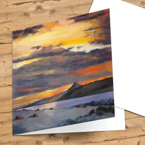 Nightfall, Schiehallion, Greeting Card by Margaret Evans