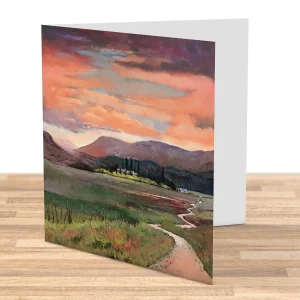 Pinks into Green, Balmoral, Greeting Card by Margaret Evans