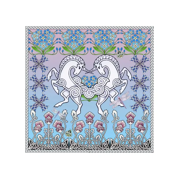 Celtic Unicorns, Greeting Card by Marjory Tait - Image 2