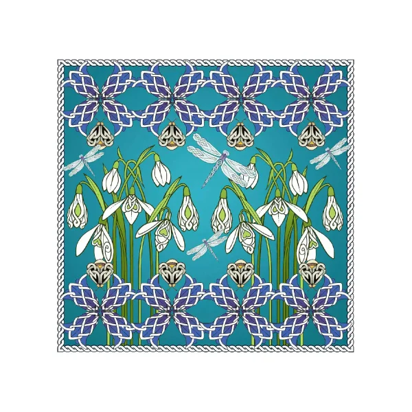 Snowdrops and Harebells, Greeting Card by Marjory Tait - Image 2
