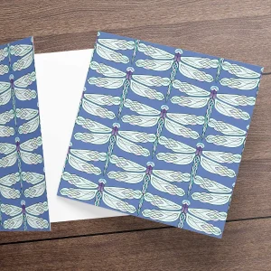 Celtic Dragonflies, Greeting Card by Marjory Tait