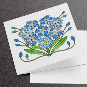 Forget-me-Notes, Greeting Card by Marjory Tait