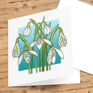 Snowdrops, Greeting Card by Marjory Tait