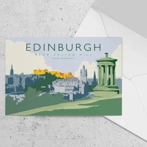 Edinburgh from Calton Hill, Greeting Card by Peter McDermott