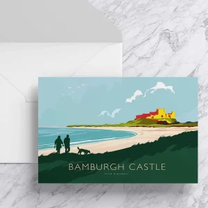 Bamburgh Castle, Greeting Card by Peter McDermott