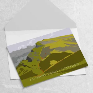 Salisbury Crags, Holyrood, Greeting Card by Peter McDermott