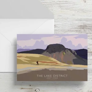 Great Gable, The Lakes, Greeting Card by Peter McDermott