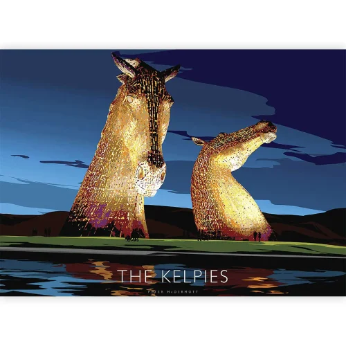 The Kelpies at Night, Greeting Card by Peter McDermott - Image 2