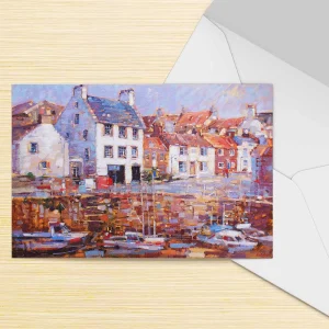 Low Tide, Crail, Greeting Card by Peter Foyle