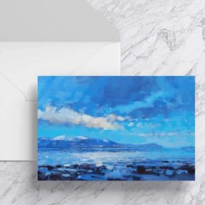Arran from Troon, Greeting Card by Peter Foyle