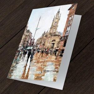 Wet Day, Glasgow, Greeting Card by Peter Foyle