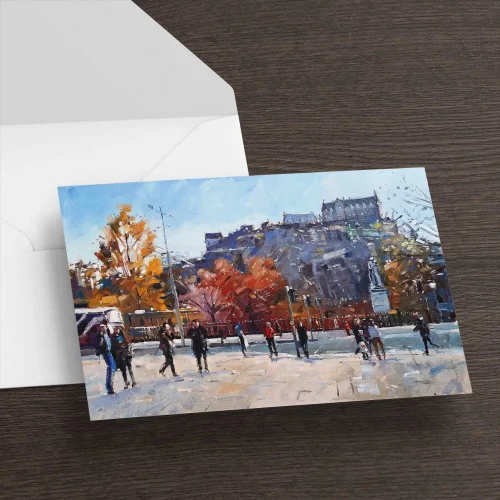 Princes Street to the Castle, Greeting Card by Peter Foyle