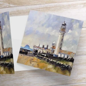 Kildonan Lighthouse, Arran, Greeting Card by Peter Foyle