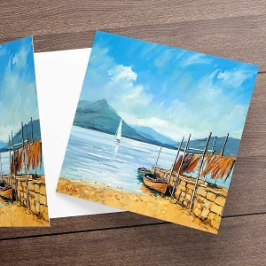 Drying Nets Loch Torridon, Greeting Card by Robert Kelsey
