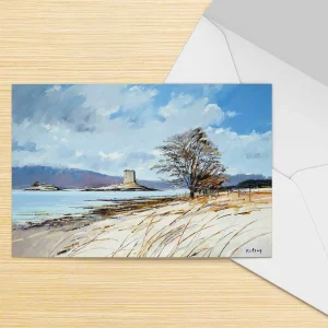 Castle Stalker in Winter, Greeting Card by Robert Kelsey