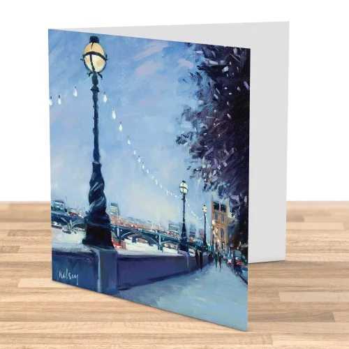The Embankment by Night, Greeting Card by Robert Kelsey