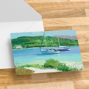 Moored at Morar, Greeting Card by Robert Kelsey