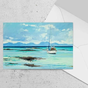 Jura from Kintyre, Greeting Card by Robert Kelsey