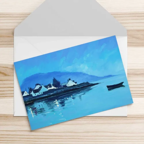 Nocturne Plockton, Greeting Card by Robert Kelsey