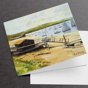 Rock Sailing School Cornwall, Greeting Card by Robert Kelsey