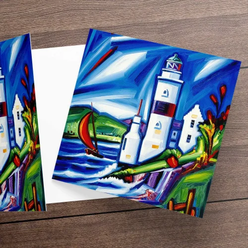 The Lighthouse, Greeting Card by Raymond Murray