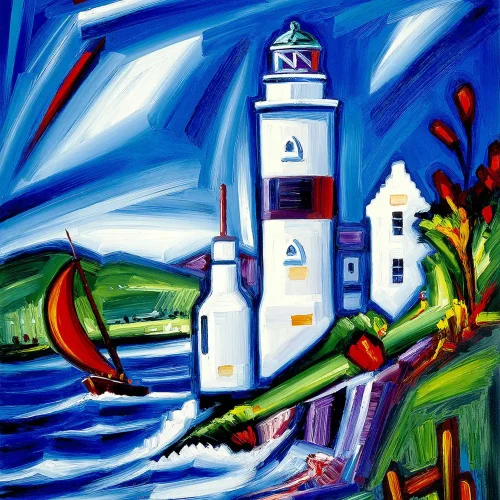 The Lighthouse, Greeting Card by Raymond Murray - Image 2