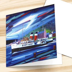 The Last Sea Going Paddle Steamer, Greeting Card by Raymond Murray