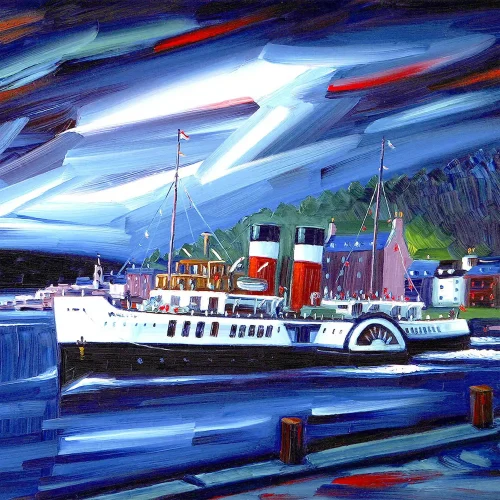 The Last Sea Going Paddle Steamer, Greeting Card by Raymond Murray - Image 2