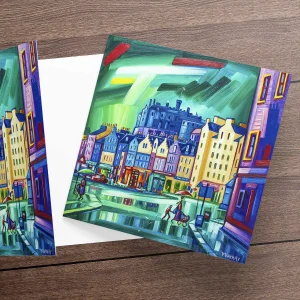 The Grassmarket Edinburgh, Greeting Card by Raymond Murray