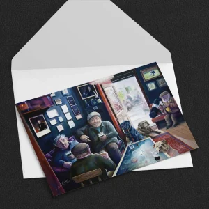 A Pint with Gavin Hastings, Greeting Card by Scott McGregor