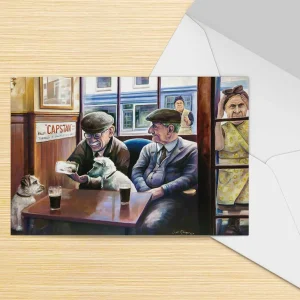 Wee Angus Likes a Pint, Greeting Card by Scott McGregor