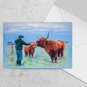 Feeding the Coos, Greeting Card by Scott McGregor