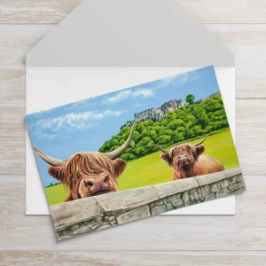 Heilan Coos at Stirling Castle, Greeting Card by Scott McGregor