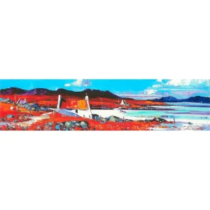 Shore Cottages, Isle of Barra, Giclée Art Print by Jean Feeney