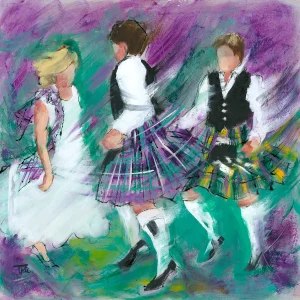 Threesome Jig, Giclée Art Print by Janet McCrorie