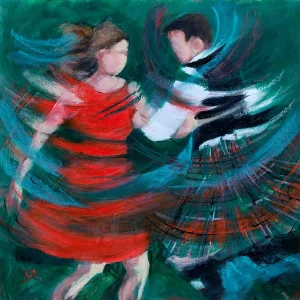 Bonny Red Dress, Giclée Art Print by Janet McCrorie
