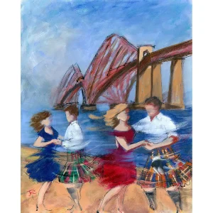 Bridge Ceilidh, Giclée Art Print by Janet McCrorie