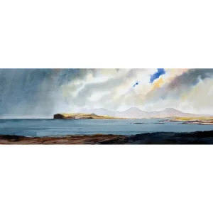 Strong south-westerlies will bring rain to all parts, Loch Bracadale, Skye, Giclée Art Print by Peter McDermott