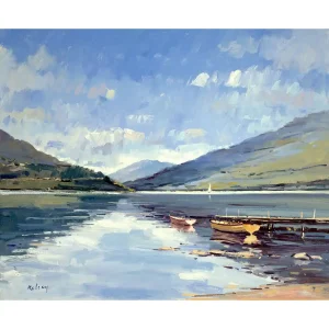 Boats on Loch Eck, Giclée Art Print by Robert Kelsey