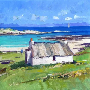 Cottages by the Sea, Coll, Giclée Art Print by Robert Kelsey