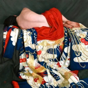 Recline on Blue Uchikake, Giclée Art Print by Stephanie Rew