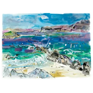 Windy Beach, Giclée Art Print by Clare Arbuthnott