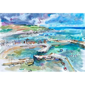 Stonehaven from Bervie Braes, Giclée Art Print by Clare Arbuthnott