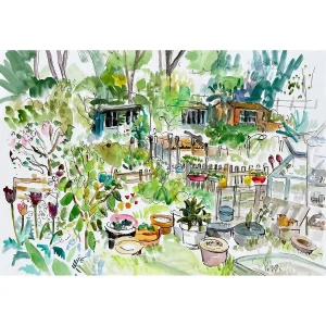 Allotments, Giclée Art Print by Clare Arbuthnott