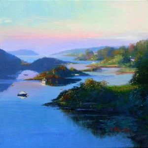 Islands in the Tide, Clachan Bridge, Giclée Art Print by Colin Robertson