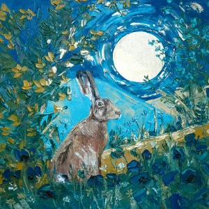 Flower Moon, Giclée Art Print by Charlotte Strawbridge