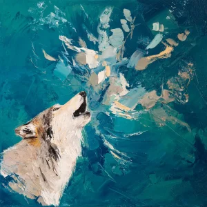 Howling Wolf, Giclée Art Print by Charlotte Strawbridge
