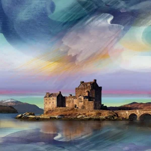 Changing Light, Eilean Donan Castle, Giclée Art Print by Esther Cohen