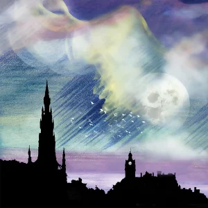 Purple Rain, Scott Monument, Giclée Art Print by Esther Cohen